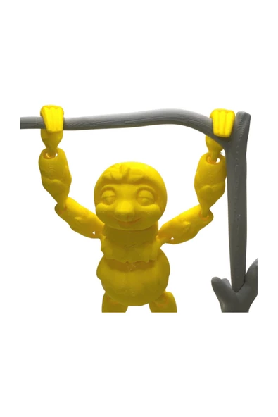 3D Hareketli Oyuncak Tembel Hayvan (Sloth) Ağaç Dekoru Dahil -Sarı - Resim 3