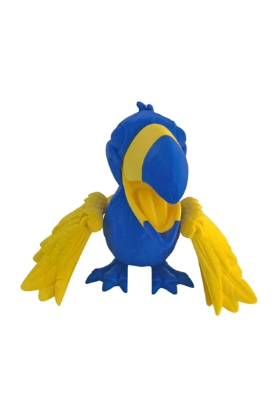 3D Hareketli Tukan Kuşu Figürlü Oyuncak - Sarı Lacivert - Resim 8
