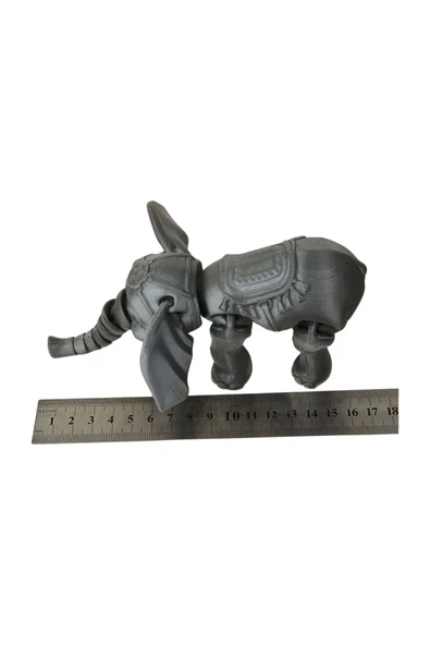 3D Hareketli Oyuncak Sirk Fili Denge Topu Dahil - Gri - Resim 7