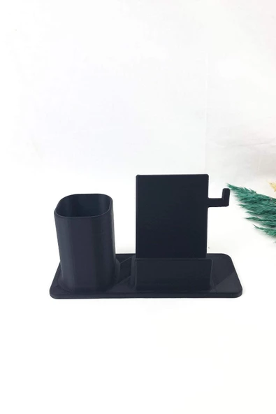 Masaüstü Kalemlik Ve Telefon Standı - Siyah - 8