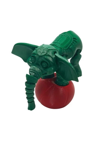 3D Hareketli Oyuncak Sirk Fili Denge Topu Dahil - Yeşil ürün görseli 1