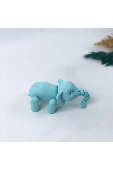 3d Hareketli Oyuncak Fil & Dekor - Turkuaz - Resim 7