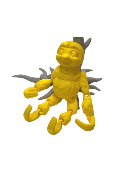 3D Hareketli Oyuncak Tembel Hayvan (Sloth) Ağaç Dekoru Dahil -Sarı - Resim 8