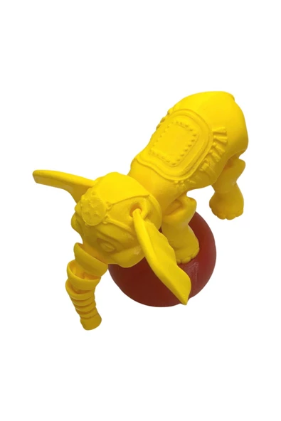 3D Hareketli Oyuncak Sirk Fili Denge Topu Dahil - Sarı ürün görseli 1