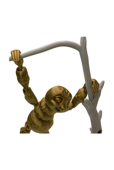 3D Hareketli Oyuncak Tembel Hayvan (Sloth) Ağaç Dekoru Dahil - Altın Kahve - 5