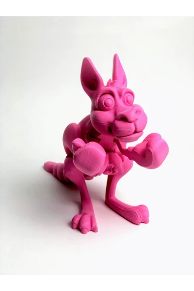 3D Hareketli Kanguru ve Yavrusu Figürlü Oyuncak - Pembe - Resim 2