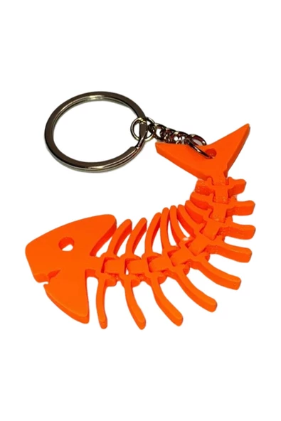 3D Haraketli Balık Anahtarlık - Turuncu ürün görseli 1