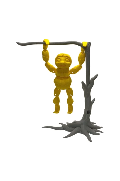 3D Hareketli Oyuncak Tembel Hayvan (Sloth) Ağaç Dekoru Dahil -Sarı - Resim 6