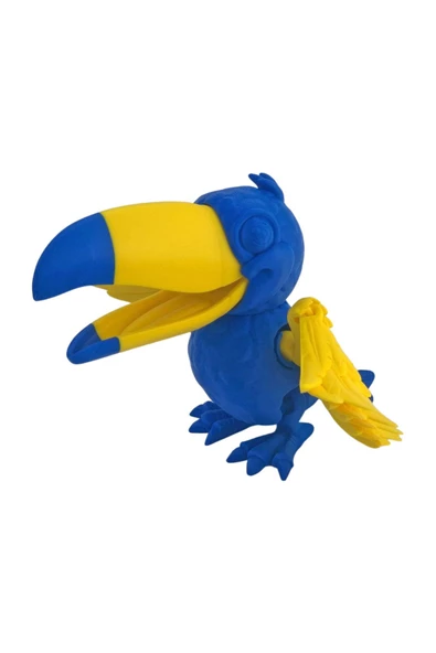 3D Hareketli Tukan Kuşu Figürlü Oyuncak - Sarı Lacivert ürün görseli 1