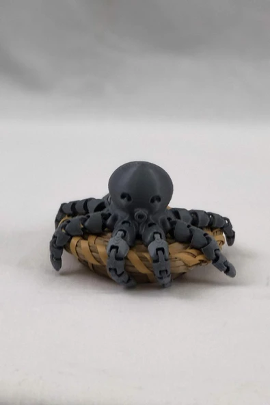 3 Boyutlu Hareketli Ahtapot Oyuncak & Masa Dekoru - Gri - Resim 6