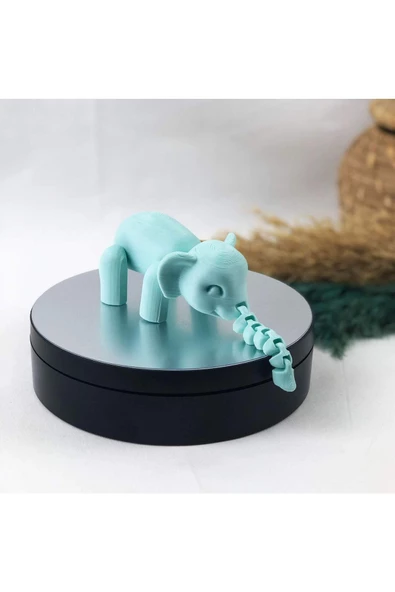 3d Hareketli Oyuncak Fil & Dekor - Turkuaz - Resim 6