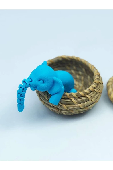 3d Hareketli Oyuncak Fil & Dekor - Mavi ürün görseli 1