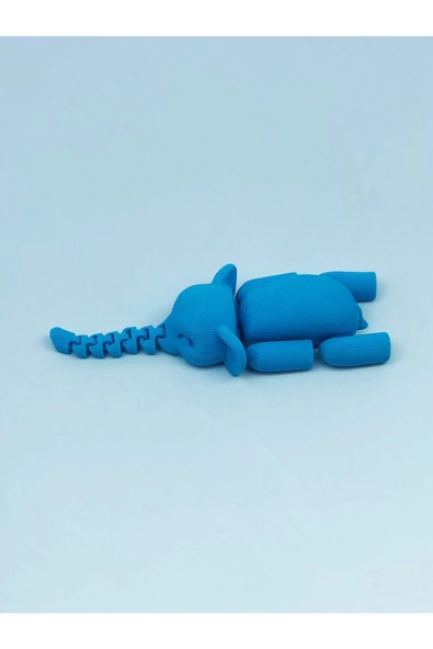3d Hareketli Oyuncak Fil & Dekor - Mavi - Resim 3