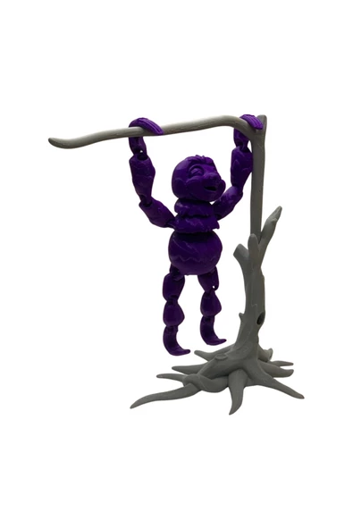 3D Hareketli Oyuncak Tembel Hayvan (Sloth) Ağaç Dekoru Dahil - Mor - Resim 4