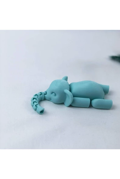 3d Hareketli Oyuncak Fil & Dekor - Turkuaz ürün görseli 1