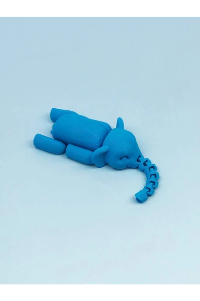 3d Hareketli Oyuncak Fil & Dekor - Mavi - Resim 4