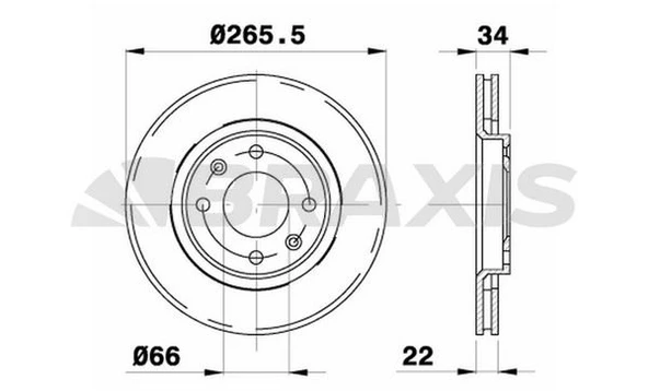 Braxis ON FREN DISK AYNASI BERLINGO II P206 PARTNER II 1,6 1,9D 1,6HDI DW8 P1007 P206 P307 P207 P208 P301 C