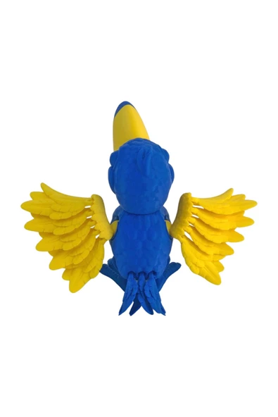 3D Hareketli Tukan Kuşu Figürlü Oyuncak - Sarı Lacivert - Resim 5