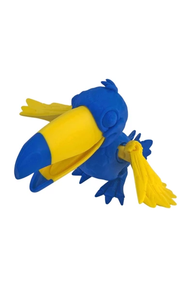 3D Hareketli Tukan Kuşu Figürlü Oyuncak - Sarı Lacivert - Resim 6