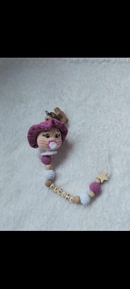 Amigurumi bebekli emzik Zinciri aksesuar oyuncak hediyelik - 2
