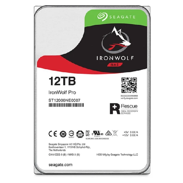 SEAGATE 12TB IRONWOLF PRO ST12000NT001 256MB 7200 RPM NAS DİSKİ ürün görseli