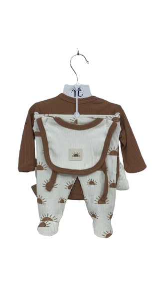 uğurböceğiçocuk Bebek 5'li Zıbın Takım Güneş Baskılı Soft Kumaş 223058 - 5