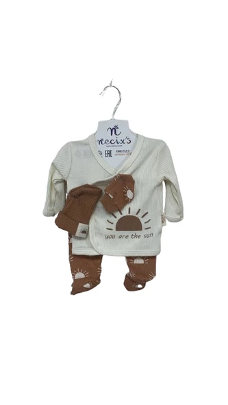 uğurböceğiçocuk Bebek 5'li Zıbın Takım Güneş Baskılı Soft Kumaş 223058 - 3