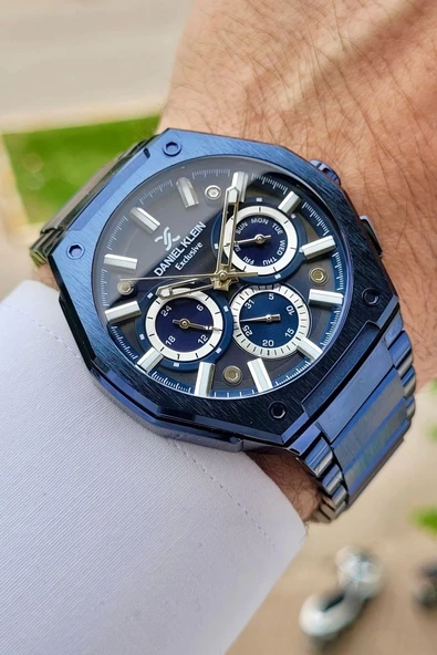 Daniel Klein DKISTE1139 Lacivert Gümüş Renk Hediye Paketli İç Göstergeleri Aktif Erkek Kol Saati - 4