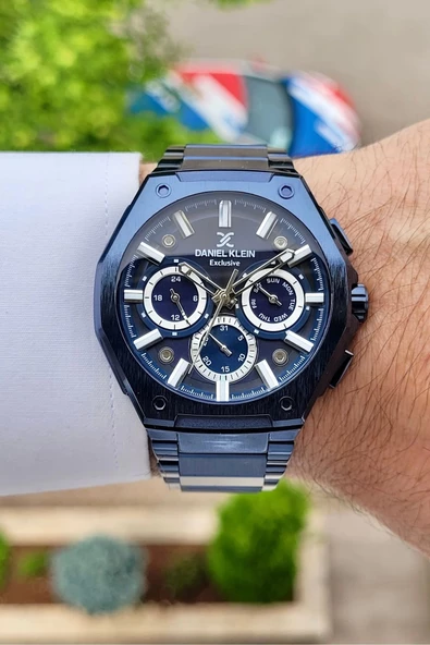 Daniel Klein DKISTE1139 Lacivert Gümüş Renk Hediye Paketli İç Göstergeleri Aktif Erkek Kol Saati - 2