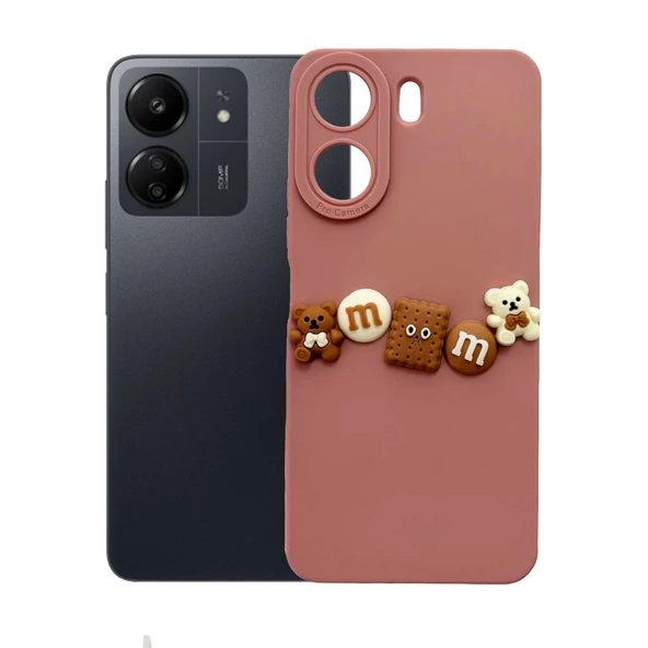 Xiaomi Redmi 13C Kılıf 3D M Bear Kamera Korumalı Silikon Kapak - 3