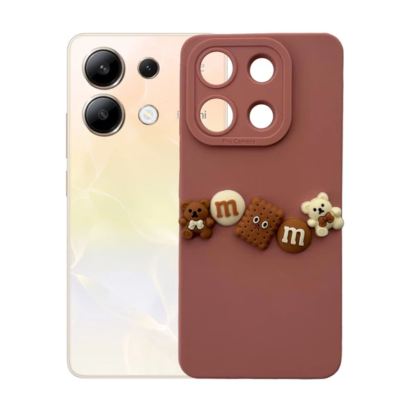 Xiaomi Redmi Note 13 4G Kılıf 3D M Bear Kamera Korumalı Silikon Kapak - 5