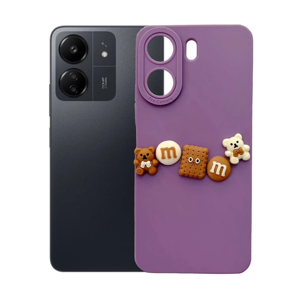 Xiaomi Redmi 13C Kılıf 3D M Bear Kamera Korumalı Silikon Kapak - 5