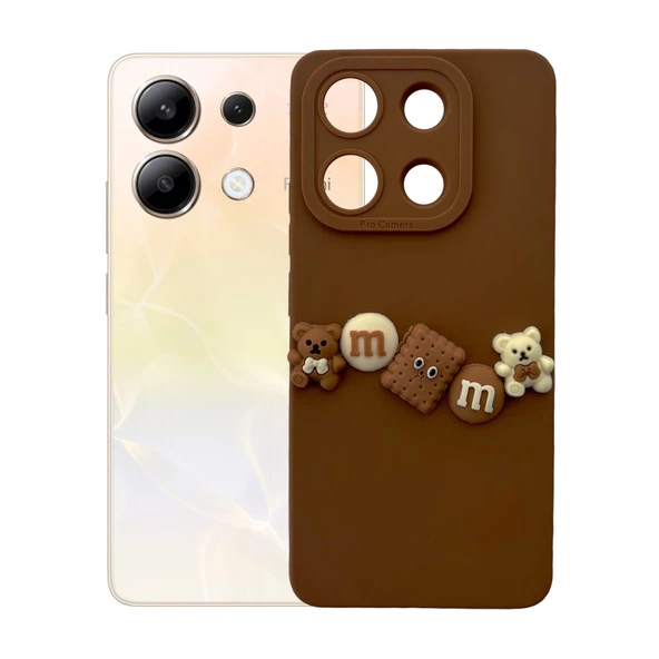 Xiaomi Redmi Note 13 4G Kılıf 3D M Bear Kamera Korumalı Silikon Kapak - 7