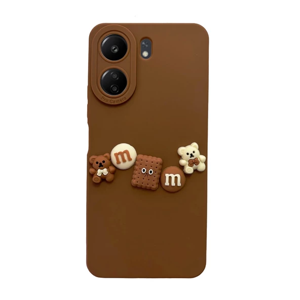 Xiaomi Redmi 13C Kılıf 3D M Bear Kamera Korumalı Silikon Kapak - 6