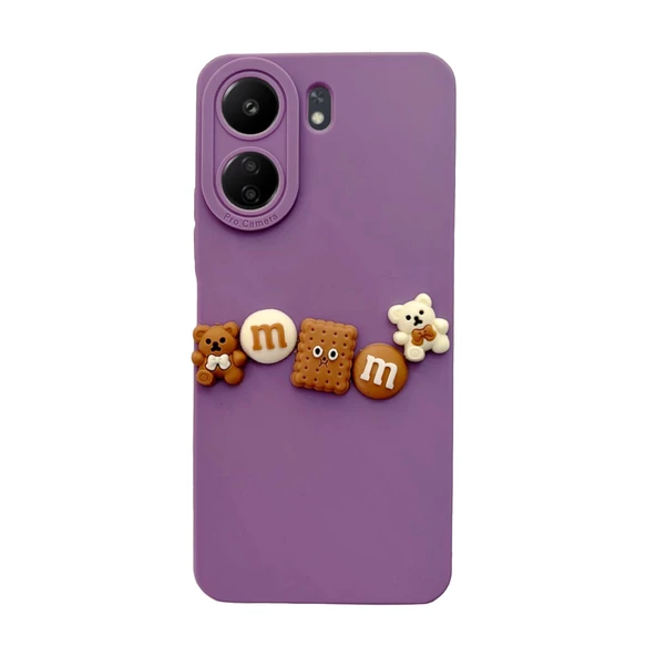 Xiaomi Redmi 13C Kılıf 3D M Bear Kamera Korumalı Silikon Kapak - 4