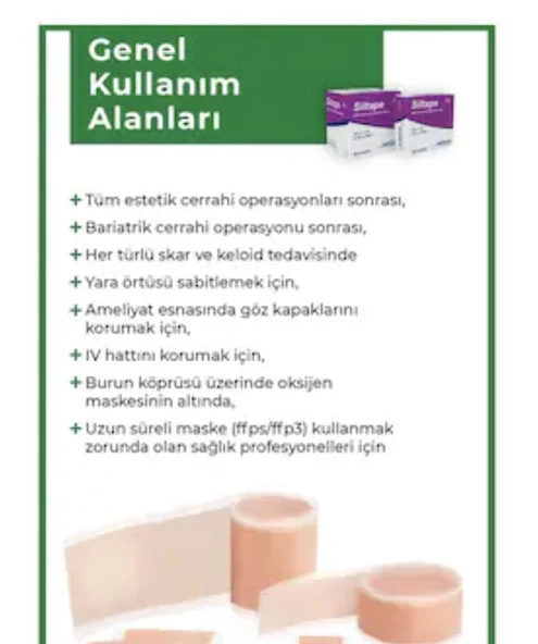 Siltape Soft Silikon Yara İzi Dikiş İzi Sezaryen Yanık Estetik Bant 2 CM x 3 M - 2