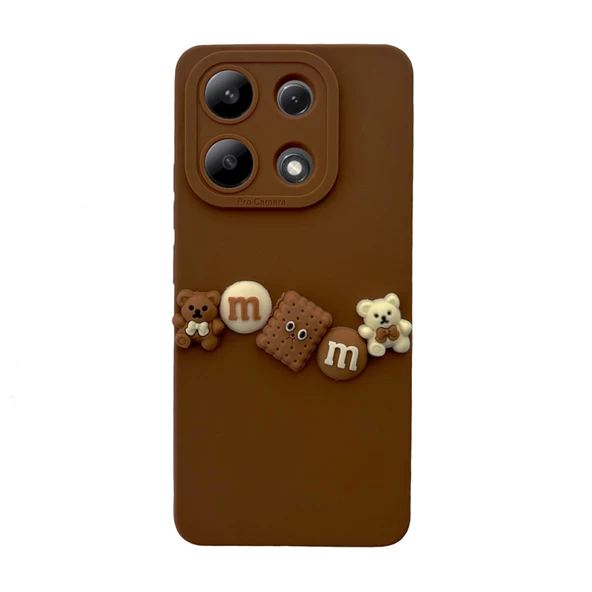 Xiaomi Redmi Note 13 4G Kılıf 3D M Bear Kamera Korumalı Silikon Kapak - 6