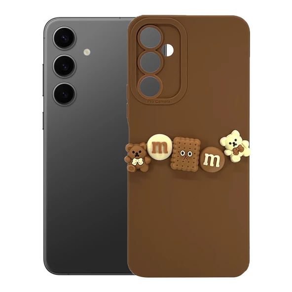 Samsung Galaxy S24 Plus Kılıf 3D M Bear Kamera Korumalı Silikon Kapak - 3