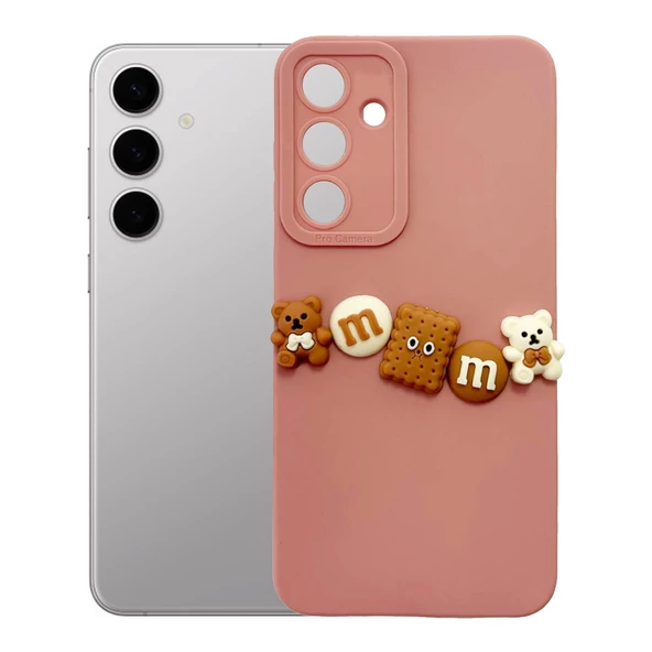 Samsung Galaxy S24 Plus Kılıf 3D M Bear Kamera Korumalı Silikon Kapak - 5