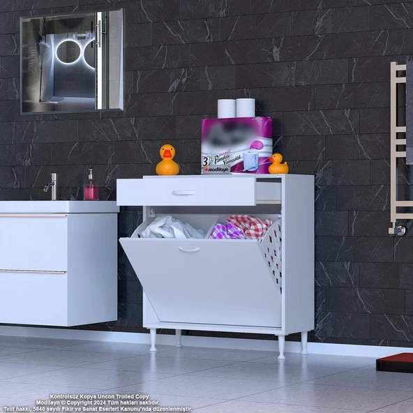 Modilayn EMİR 70x88x32,5 cm 2 Göz Sepetli  pratik çok fonksiyonlu düzenleyici dolap - 3