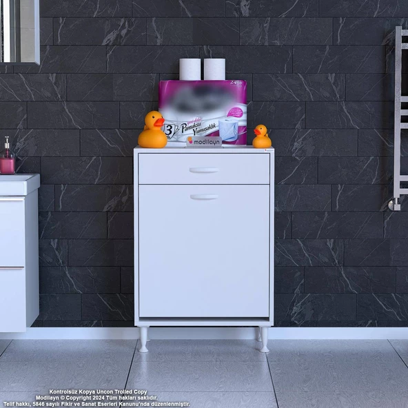 Modilayn EMİR 60 x 88 x 32,5 cm 1  Sepetli kirli çamaşır çok fonksiyonlu düzenleyici dolap - 2