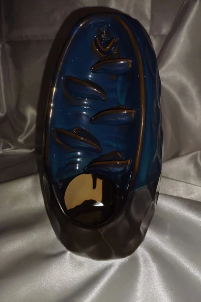 Geri Akış Tütsülük Ters Akış Şelale Kaliteli Seramik Yeşil Çift Taraflı Yaprak - Resim 4