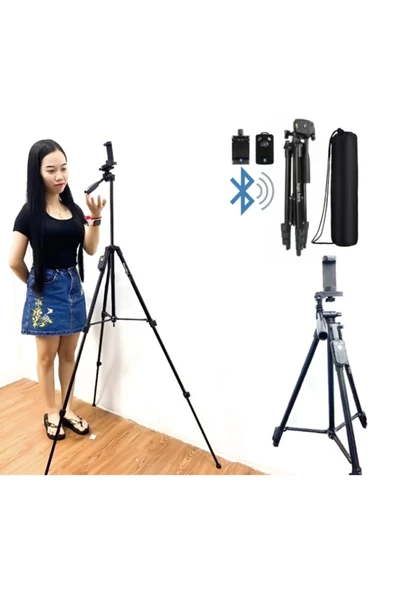 Neepho Np-8810 150 Cm Tripod Bluetooth Kumandalı Profesyonel Telefon Kamera Tutucu Çantalı Tripot - Resim 6