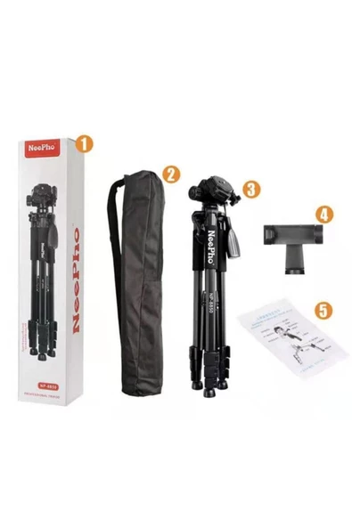 Neepho Np-8810 150 Cm Tripod Bluetooth Kumandalı Profesyonel Telefon Kamera Tutucu Çantalı Tripot