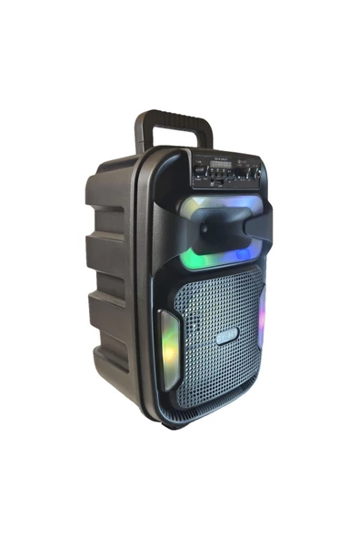 GY-801 8 İnç Taşınabilir Uzaktan Kumandalı Karaoke Mikrofonlu Bluetooth Hoparlör - 2