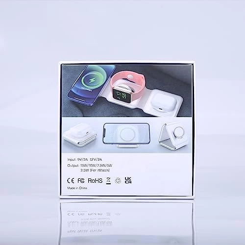 Manyetik Şarj aleti 3ü 1 arada katlanabilir kablosuz şarj cihazı, manyetik endüktif şarj istasyonu, Brifit kablosuz şarj pedi, Apple 11/12/13/14 Pro Max/XS/XR/X/8+, Air-Pods Pro/2/3, ürün görseli