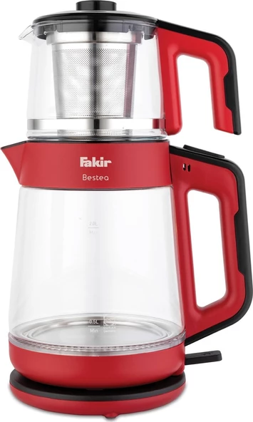 Fakir Bestea 1900 W Cam Çay Makinesi - Kırmızı-Siyah - 2
