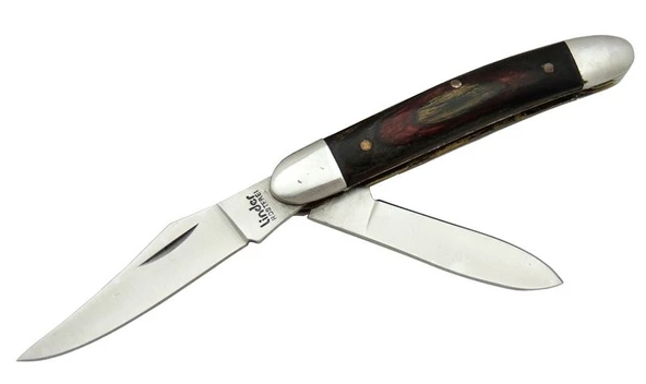 K-21 Linder Çiftli / Çift Ağızlı Çakı 14,5 cm - Ahşap Saplı, Manuel