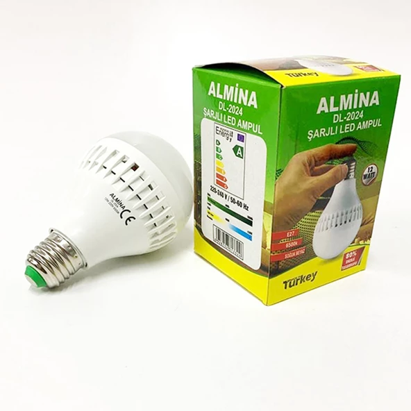 ŞARJLI LED AMPUL SOĞUK BEYAZ 12W E27 (4593)