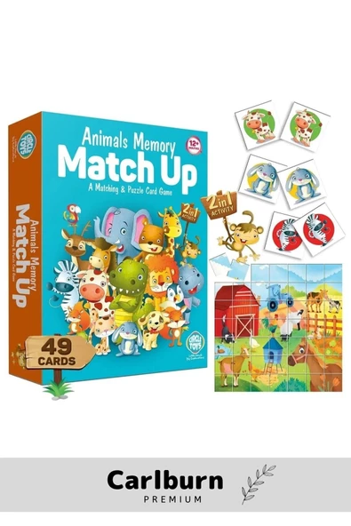 Özel Üretim Zeka Geliştirici Eğitici Çocuk El Göz Kordinasyonu Animals Memory Match Up - 2